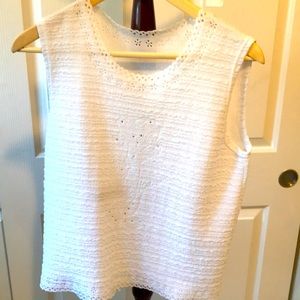 Lacey like white tank top from Korea